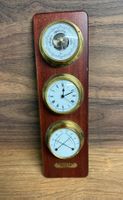Barigo Wetterstation Holz Barometer Uhr Thermometer 1989