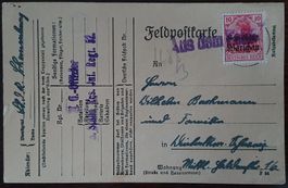 Feldpostkarte  Gen. Gouv. Warschau mit Stempel Aus dem Felde