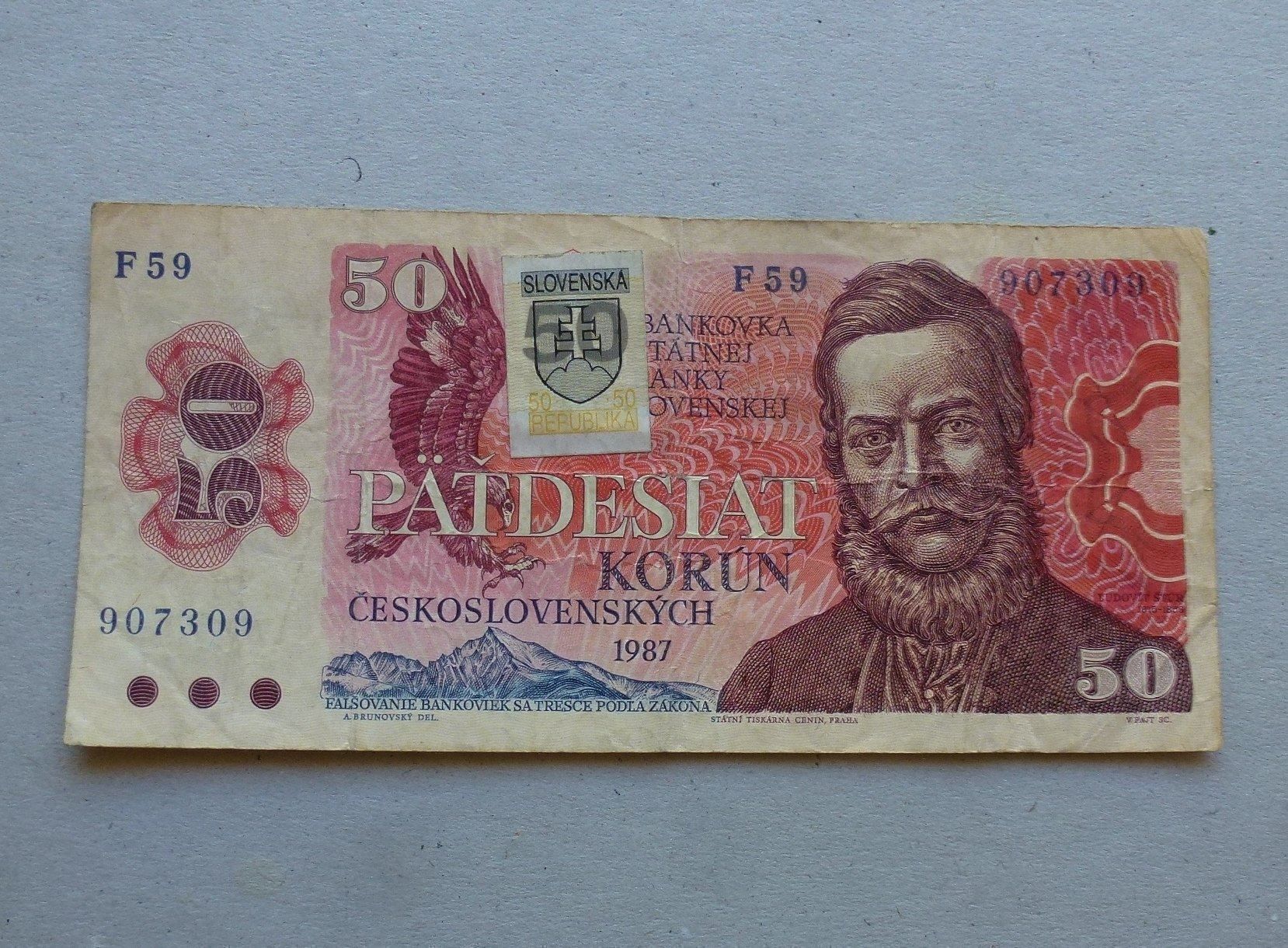 Banconote: Slovenska ++ 50 Kronen 1987 mit Marke – Usato da Walkringen venduto da Casablanca777