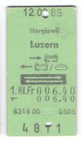 Billette Hergiswil - Luzern (Schiff - Zug Kombibillett)