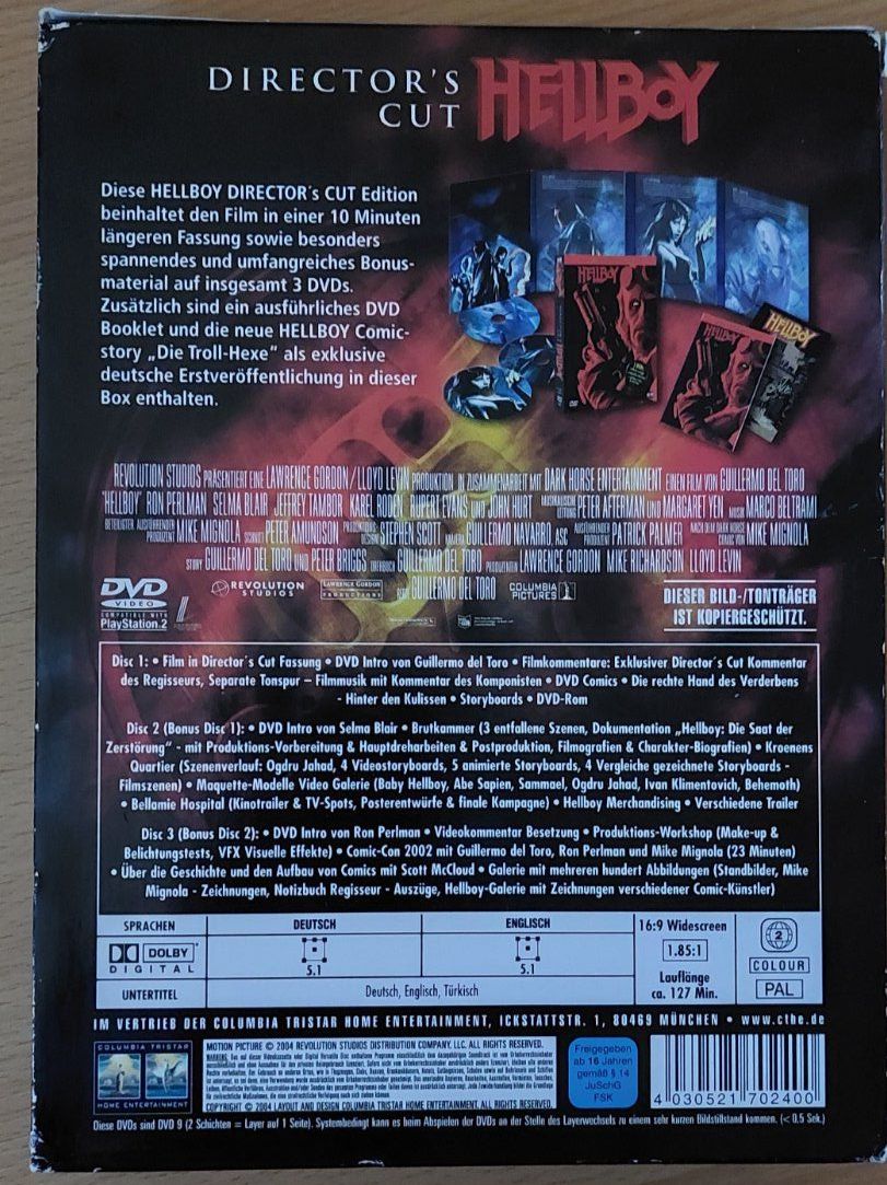 Tutti i DVDs: Hellboy Director's Cut 3 DVDs - vergriffen – Usato da Arbon venduto da mick1968 1