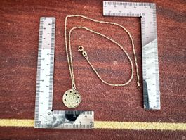 750er Goldkette mit Anhänger Jungfrau Maria, 750 Gold, neu