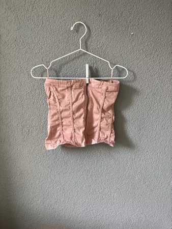 Haut bustier Zebra Clubbing rose avec lacets dos