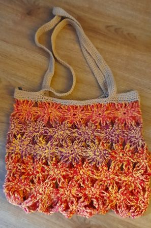 Gehäkelte Tasche Sommer Farbe mix, handgefertigt neuwertig