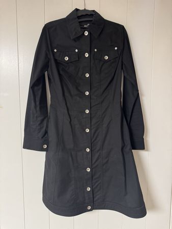 Love Moschino Kleid, Hemdblusenstil, Schwarz, Gr. 36