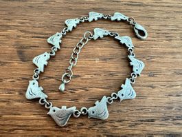 Armband mit Vogelmotiv, Metall