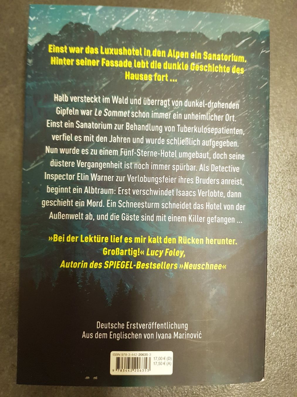 Libri: DAS SANATORIUM / Sarah Pearse / Thriller – Usato da Dietikon venduto da marconi07 1