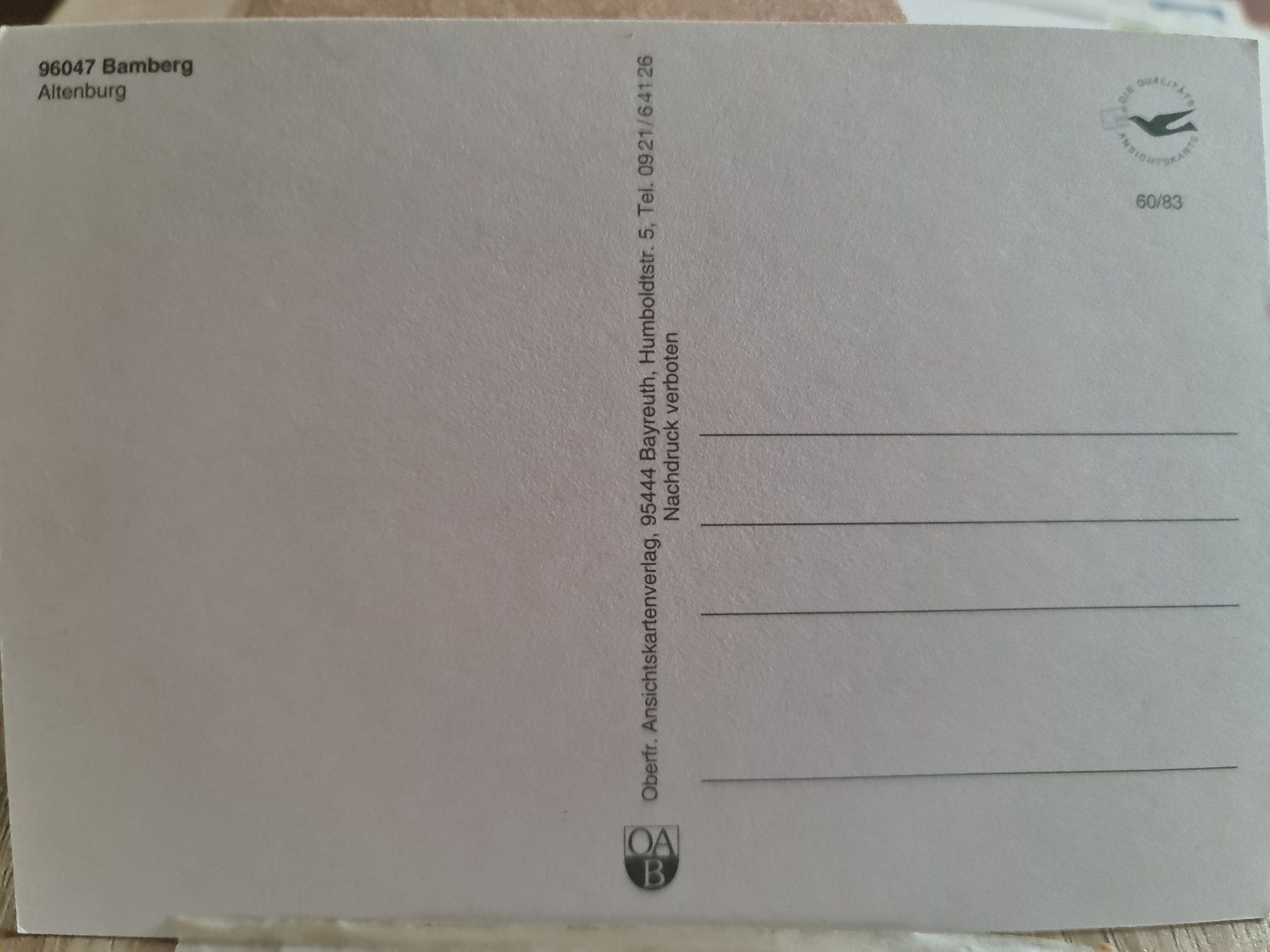 Cartoline postali: Ansichtskarte Bamberg Deutschland – Nuovo (secondo la descrizione) da Dintikon venduto da Vexi 1