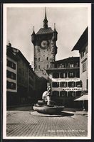 AK Baden, Stadtturm mit dem Hotel Engel