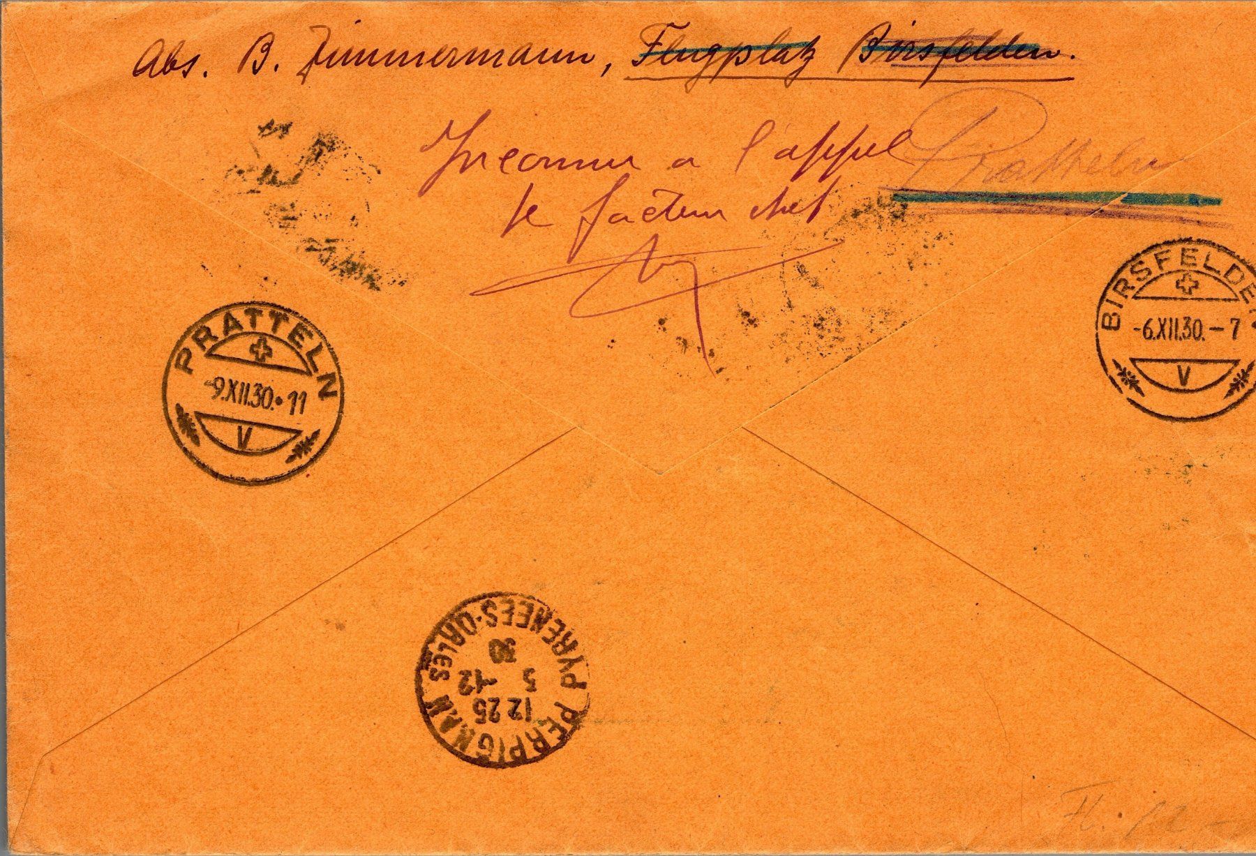 Alle Briefmarken: CH - Flugpost - Sonderflug - SF 30.12a - bis Perpignan – Gebraucht aus Rombach von VENTIS-Auktionen 3