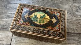 Antike Schatulle Schahmoschee Isfahan. Iranische Handarbeit