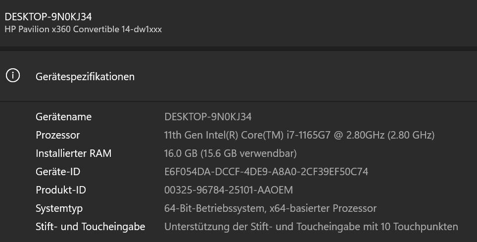 Hewlett Packard Notebook: HP Pavilion x360 Convertible Model14-dw1904nz – Usato da Bonstetten venduto da atiale 7