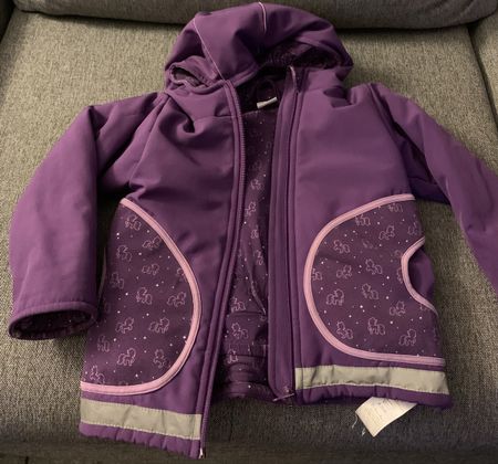 Babauba Winter-Softshelljacke Gr. 98, violett, Einhörner