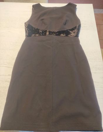 Max Mara Pianoforte Abendkleid Braun Samt – IT 42 I