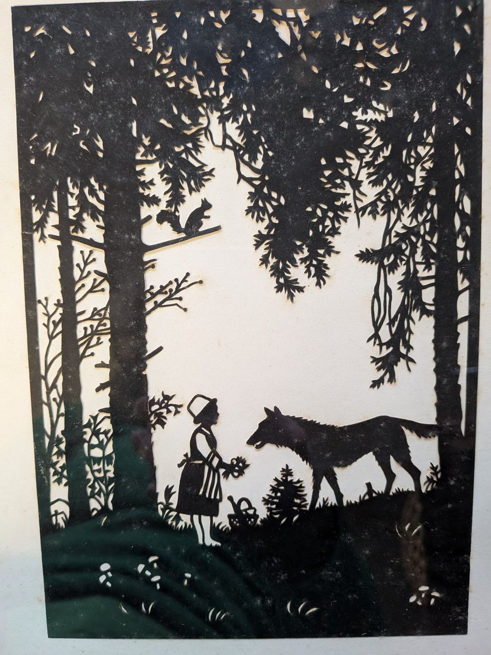 Grafica & Litografie: Scherenschnitt Rotkäppchen und der böse Wolf – Usato da Emmen venduto da magelan