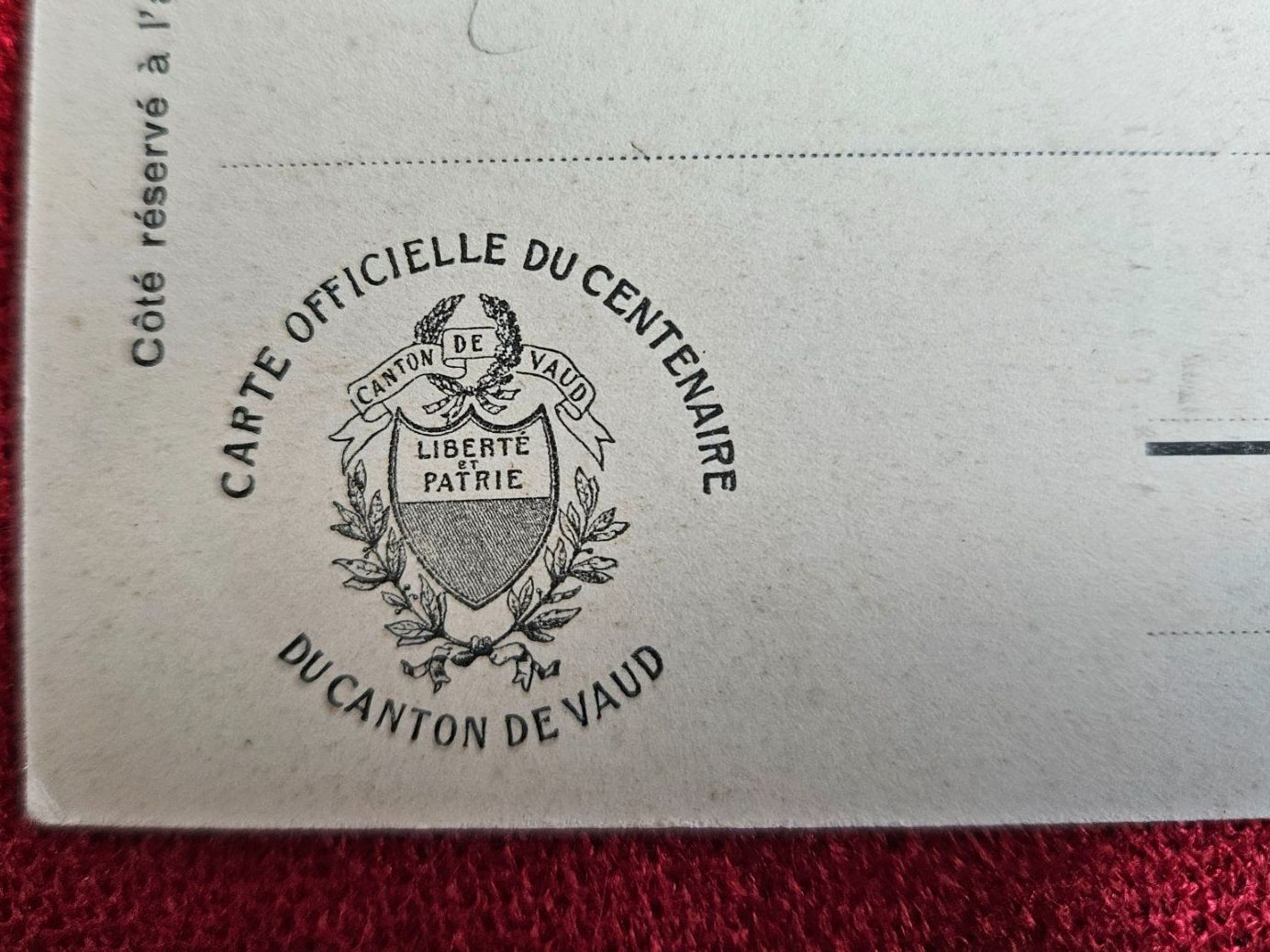 Cartoline postali: Carte postale Centenaire du Canton de Vaud  1908 – Usato da St-Barthélemy VD venduto da trak98p 2
