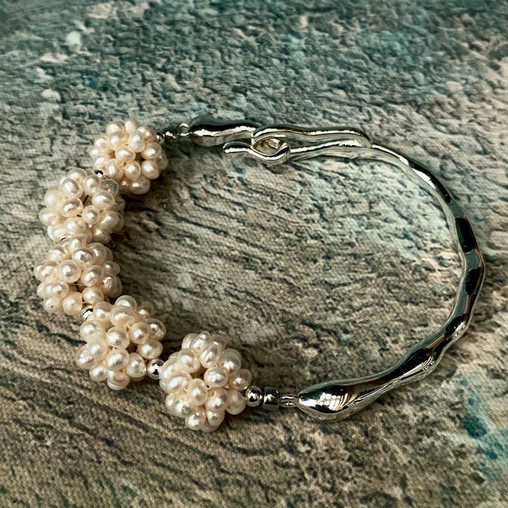 Bracciali & Braccialetti: Lua Blumen weiss Perlen Armband Echt Bracelet rigide Perle – Nuovo (secondo la descrizione) da Prilly venduto da ilyria73 2