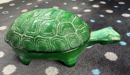 Malachit Glas Schildkröte Box glänzend, 50er Jahre 🐢💎