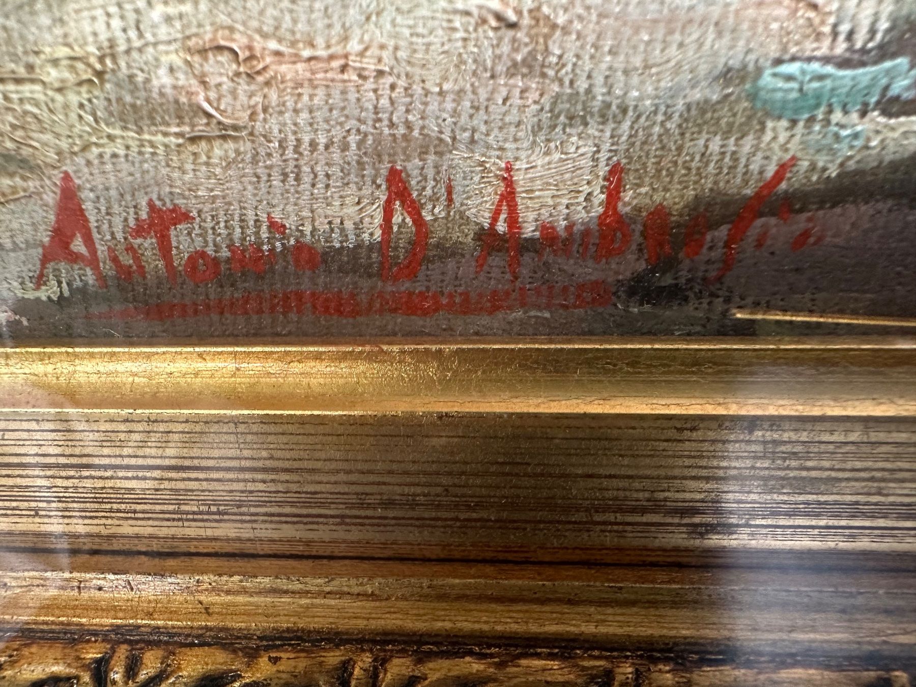 Dipinti: Tableau ancien penture à huile signé Antonio D Ambrosio – Usato da Lausanne venduto da artnouveau04 5