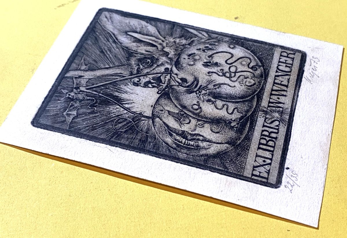 Incisioni: Exlibris W.Wenger, Stich, nummeriert, signiert, 22/35 – Nuovo e nell'imballaggio originale da Zuerich venduto da SonderArt-Wertgut 4