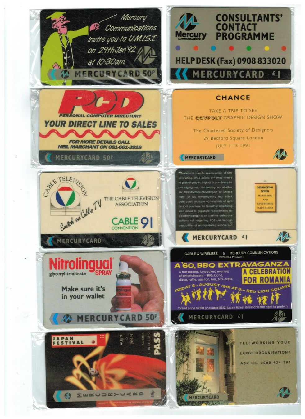 Cartes de téléphone: 10 Telefonkarten Mercury GB originalverpackt – Neuf avec emballage d'origine à Zürich par Tolima194