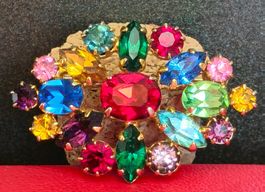 Brosche mit Glassteinen Modeschmuck, fairer Versand