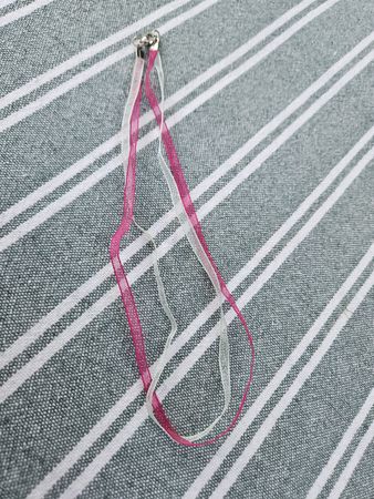Halsband Bändchen pink weiss