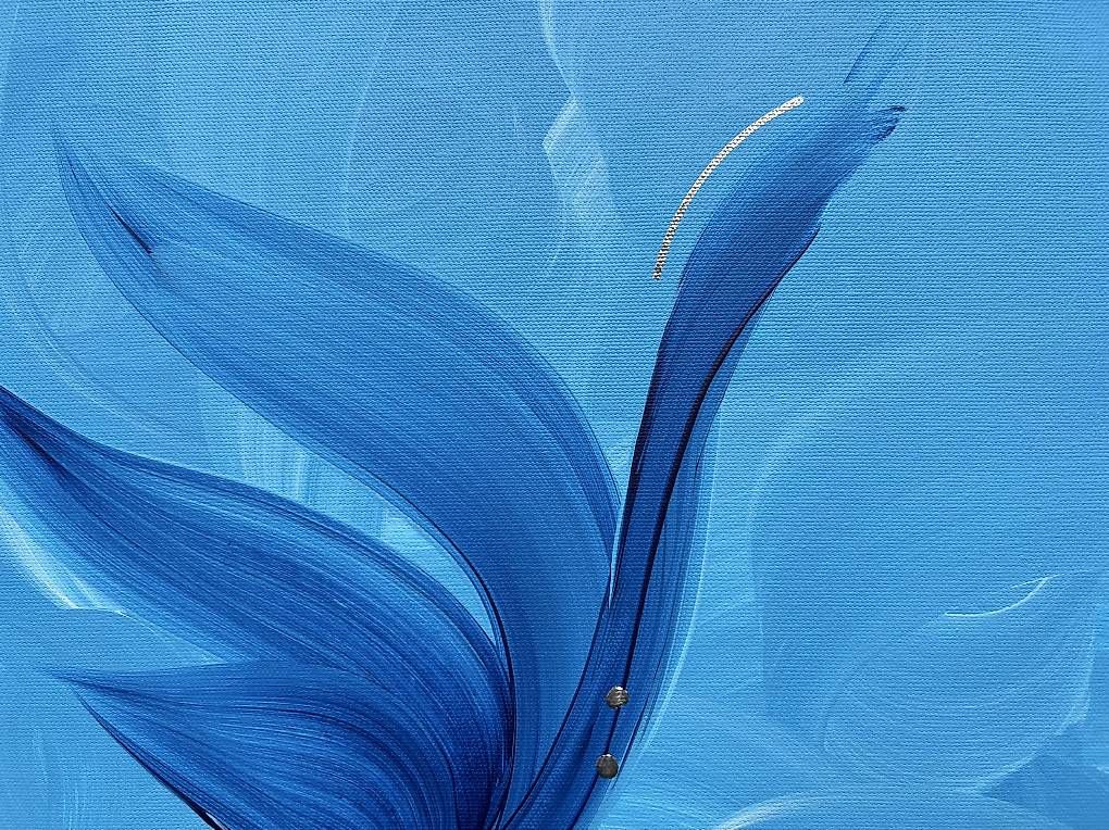 Gemälde: 40x40cm Bild blau "Neugier" – Neu und originalverpackt aus Urdorf von manuela4 3