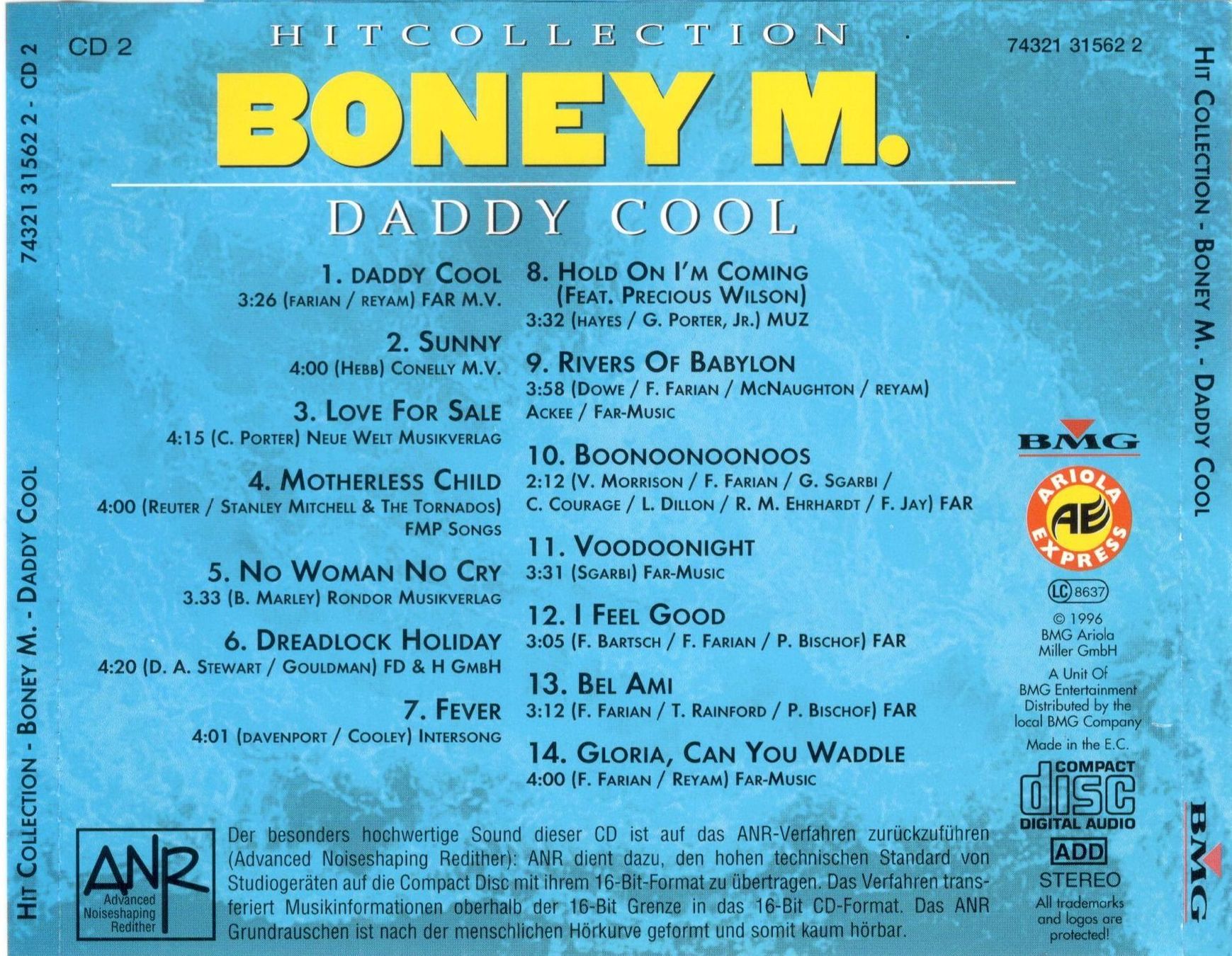 CD: Boney M. CD Hit Collection Vol. 2 – Usato da St. Margarethen TG venduto da ursk10 1