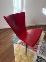 Drehstuhl Leder rot mit Metallfuss gebraucht guter Zustand