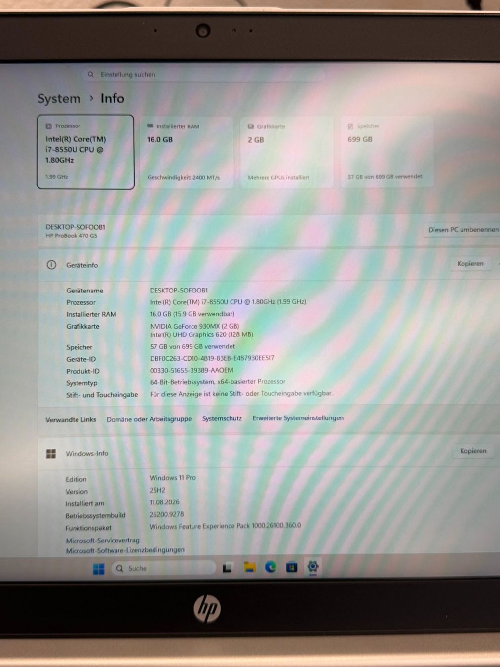 Hewlett Packard Notebooks: HP ProBook 470 G5 2VP39EA – Gebraucht aus Spiez von eag01 7