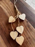 Deko: Holzherzen Girlande, Natur, Liebe, Holz