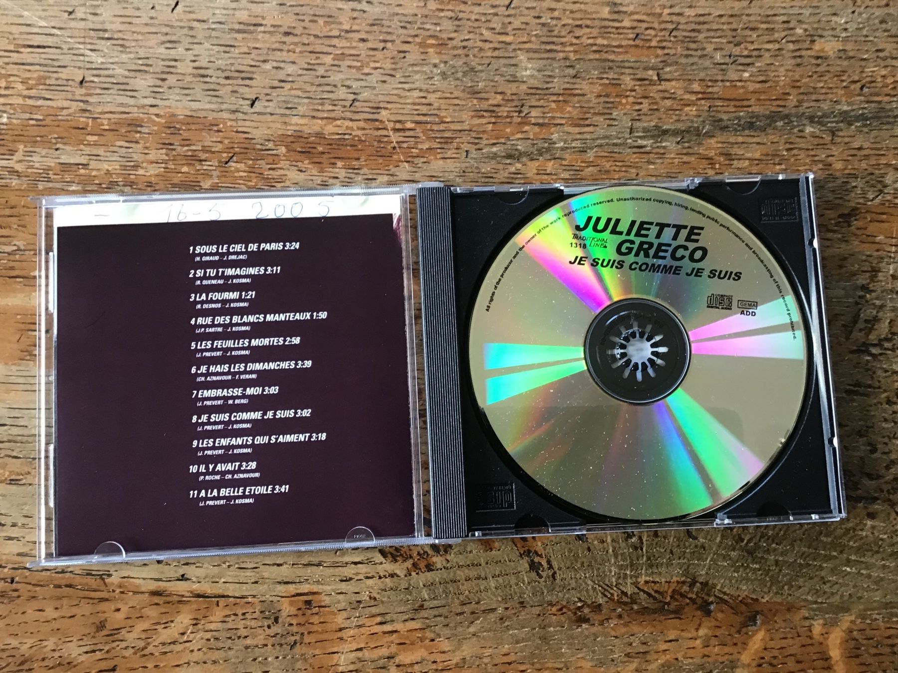 CD: CD Juliette Greco – Usato da Fully venduto da Ruby97 1