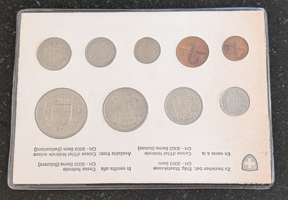 Tutti le monete: Münzsatz Schweiz 1974 stgl – Usato da Arch venduto da moneyswiss