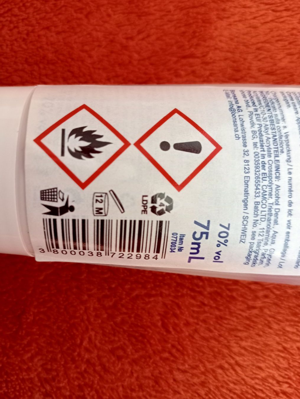 Sonstige Körperpflege: Hand-Desinfektionsgel – Neu und originalverpackt aus Grüningen von Urtica 2
