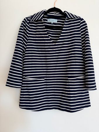 Marinière-Top Navy Weiss Streifen Gr. S – 3/4-Arm