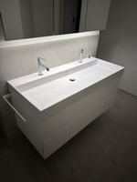 Doppellavabo Waschtisch Lavabo weiss matt mit Unterschrank