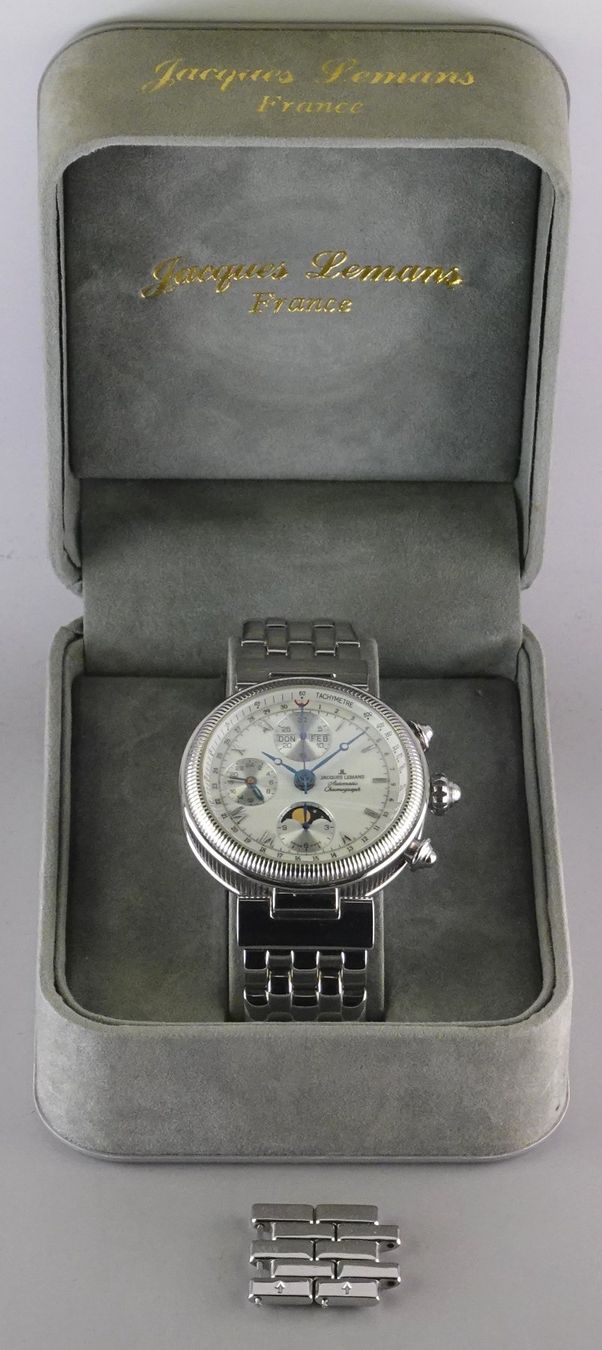 Jacques Lemans Orologi: Jacques Lemans: Chrono / triple date / Mondphase Kal. 7751 – Usato da Meilen venduto da Anonymous3 4