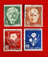 PRO JUVENTUTE SATZ 113 - 116 1945 GESTEMPELT