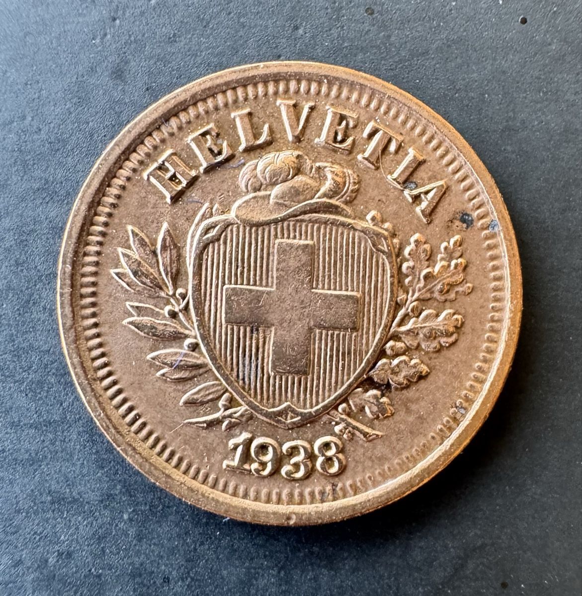 Alle Münzen: 1 Rappen 1938 – Gebraucht aus Meilen von coins4sale