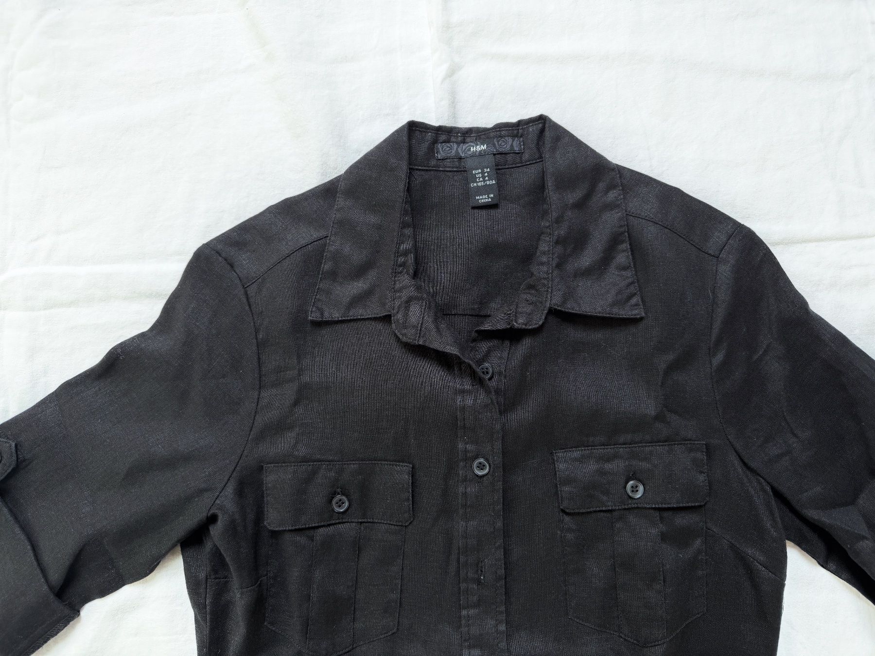 H&M Camicette: H&M, Leinenbluse, schwarz, Gr. 34 – Nuovo (secondo la descrizione) da Basel venduto da Solaia28 1