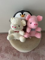 Plüschtier Set 3 Stück – 2x Schwein, 1x Pinguin
