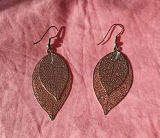Ohrringe Blatt Motiv, filigran, silberfarben