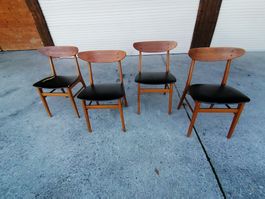 Set 4 Stühle Dänisches Design 60er Jahre