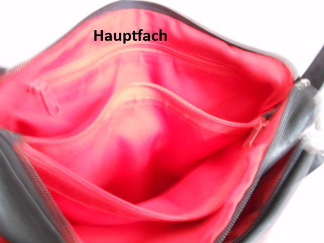 Borse da donna: LOOP'S Tasche weiches Leder schwarz rotes Futter – Usato da Basel venduto da FRAU.ZAUBER.MOND 2