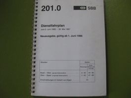 Dienstfahrplan 201.0, 1985-1987, Neuausgabe gültig ab 1. Jun