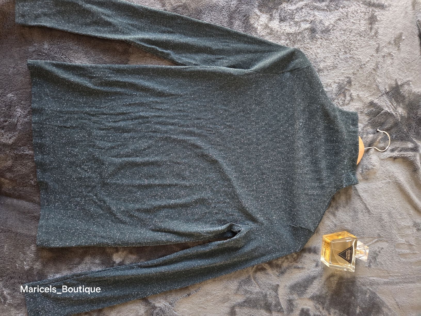 Mango Tops: MNG turtleneck dark green size M glitter effect – Gebraucht aus Winterthur von Maricels_Boutique 3