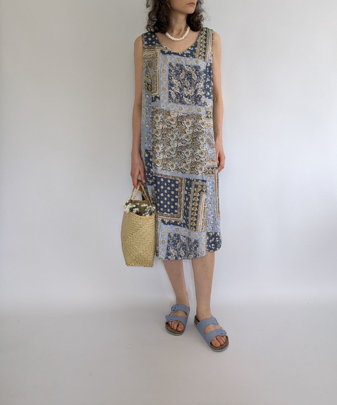 Vestiti: Sommerliches Viscose Kleid im Patchwork Style, Gr. 40 – Usato da Rorschach venduto da olg_5qq2