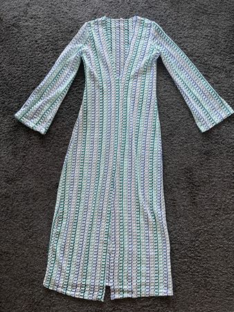 Strandkleid Missoni Style, Boho,türkis/blau, Gr. M