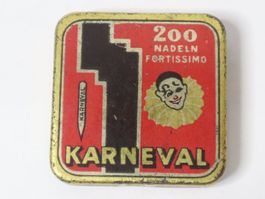 Antik Karneval Grammophonnadeln Dose Marschall Grammophon